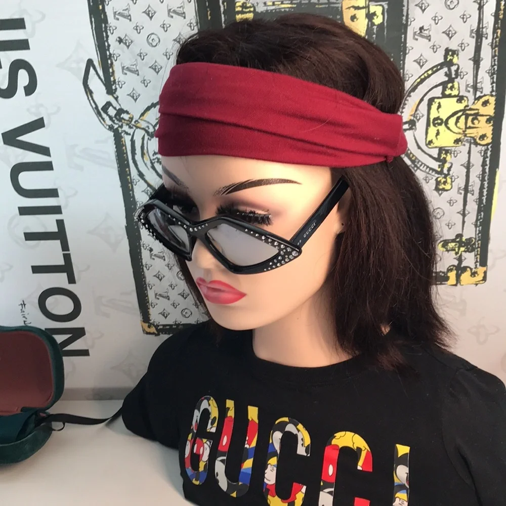 New Authentic Gucci Black Rhinestone Sunglasses. GG0496s 004 - Picture 3 of 14